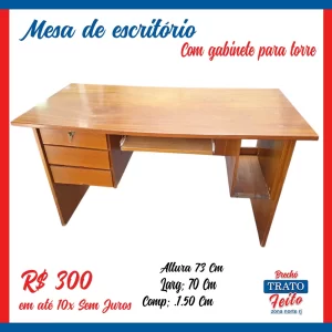 Mesa de escritório com gabinete para Pc