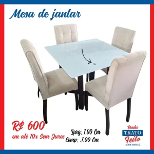 Mesa jantar 4 cadeiras
