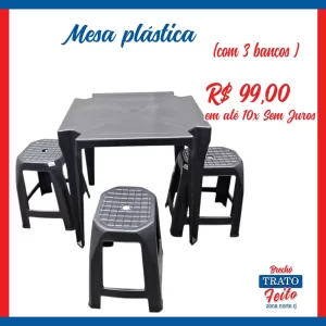 Jogo de mesa plástica