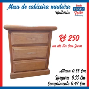 Mesa de cabeceira madeira (unitária)