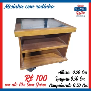 Mesa de canto com rodinha