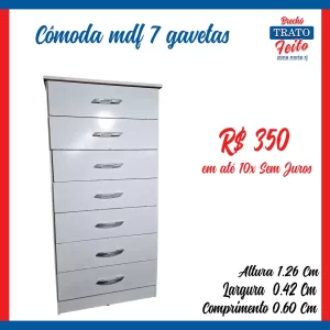 Cômoda Mdf 7 gavetas