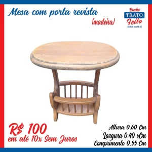 Mesa de canto com porta revista