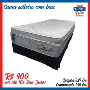 Cama solteiro com colchão ortopédico