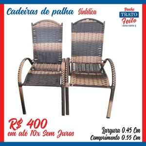 Cadeira de palha sintética par