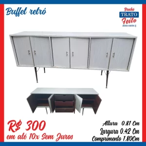 Buffet/arca retrô de madeira