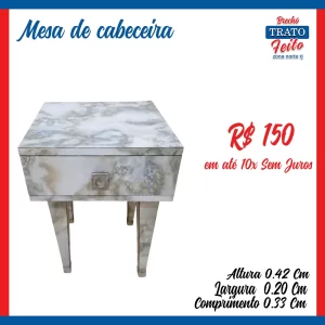 Mesa de cabeceira estilo mid century modern