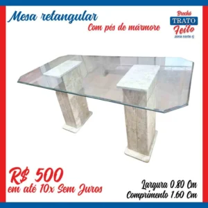 Mesa de jantar pés de mármore