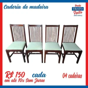 Cadeira de madeira 04 unidade