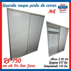 Guarda roupa Mdf porta de correr