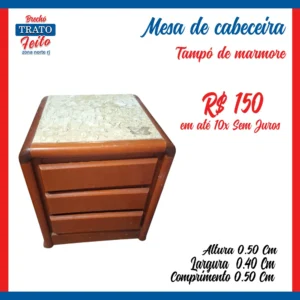Mesa de cabeceira Unitária com tampo de granito