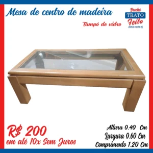 Mesa avulsa de centro de madeira