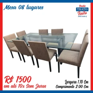 Mesa com 08 cadeiras