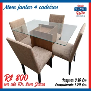 Mesa jantar 4 cadeiras