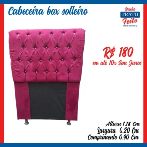 Cabeceira de cama box solteiro Rosa