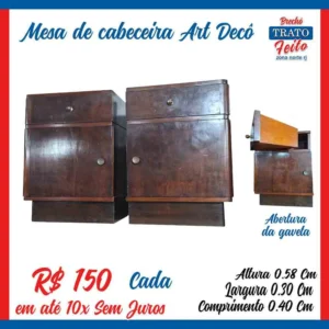 Mesa de cabeceira Art Deco