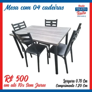 Mesa  com 04 cadeiras