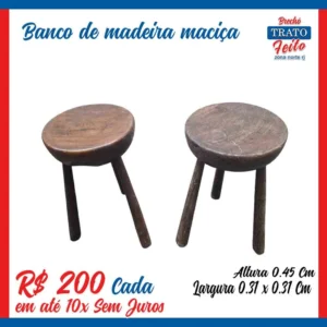 Banco de madeira maciça