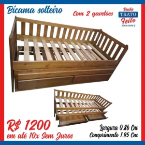 Bicama com dois gavetões