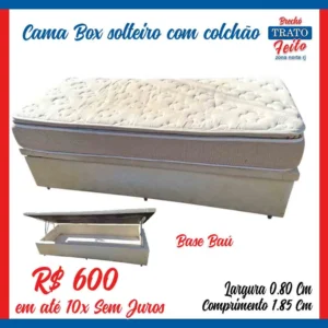 Cama Box solteiro com Baú