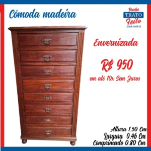 Comoda madeira 8 gavetas