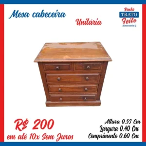 Mesa de cabeceira de madeira (unitária)
