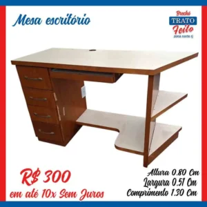 Mesa de escritório de madeira