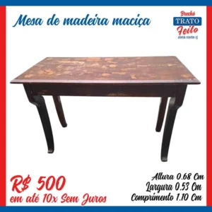 Mesa de madeira maciça