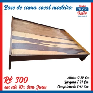 Base de cama casal de madeira