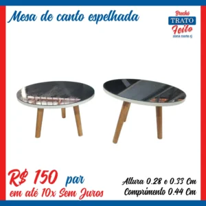 Mesa de canto espelhada (par)