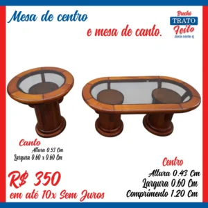 Mesa de canto e centro combinadas