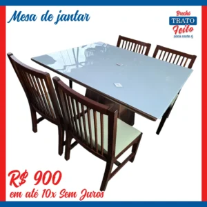 Mesa quadrada 4 cadeiras