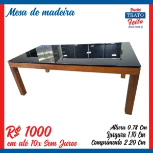 Mesa avulsa de jantar de madeira