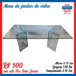 Mesa de jantar de vidro