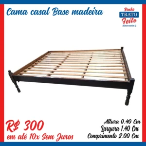 Cama casal Base de madeira