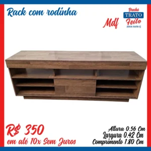 Rack Mdf com rodinhas