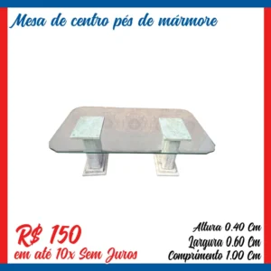 Mesa de centro pés de mármore