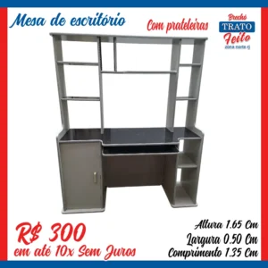 Mesa de escritório com prateleira
