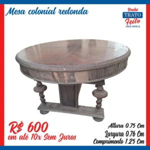 Mesa colônial redonda