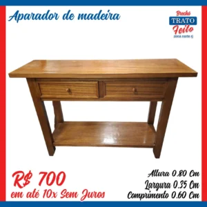 Aparador com 2 gavetas de madeira
