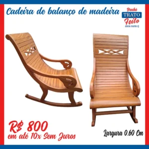 Cadeira de balanço de madeira