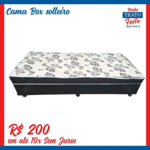 Cama Box solteiro (colchão fino embutido)
