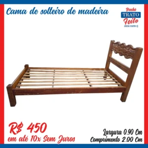 Cama de solteiro madeira