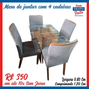 Mesa de jantar 4 cadeiras