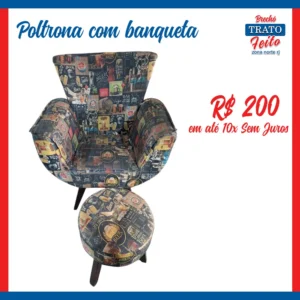 Poltrona com banqueta