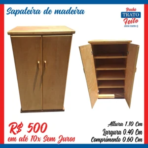 Sapateira de madeira
