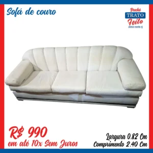 Sofá de couro Branco