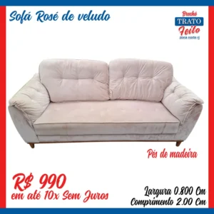 Sofá Rose pés de madeira